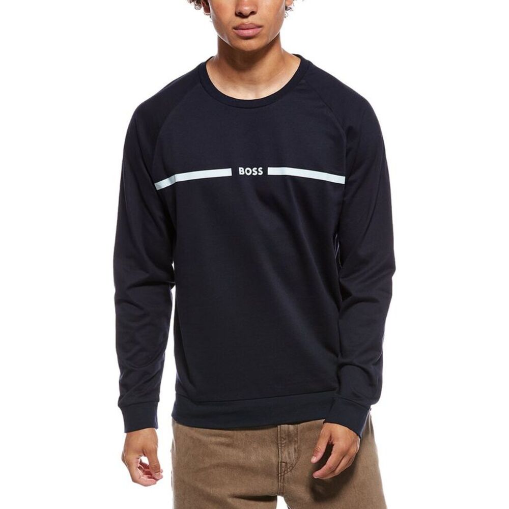 Hugo Boss Mens  Authentic Crewneck Sweatshirt, Blue